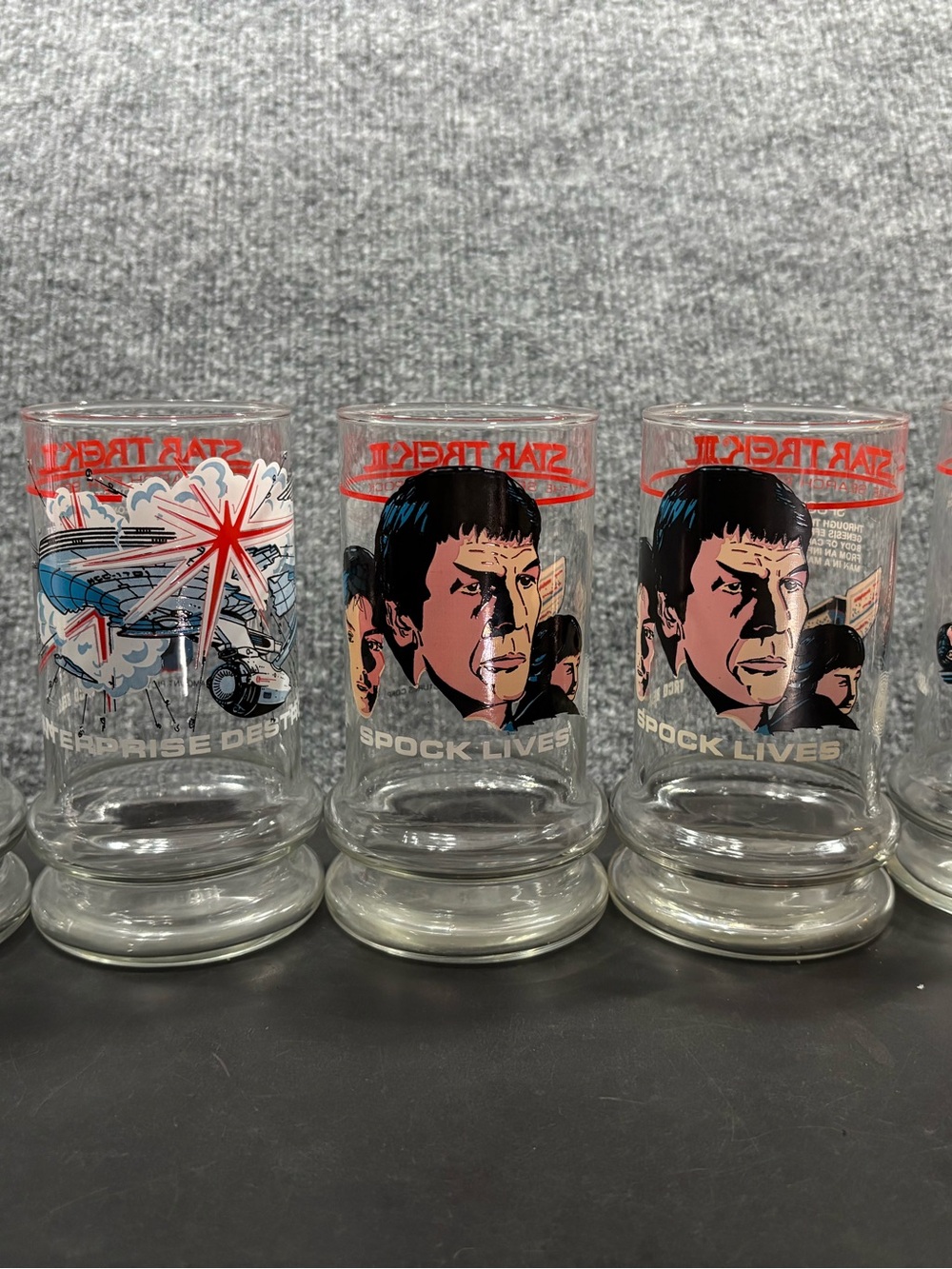 Star Trek Spock Lives Decorative Glass - Clear with Black and Red Graphics